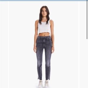 Mother High Waisted Rascal Ankle Step Fray “Night Garden”